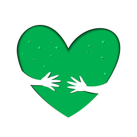 World Earth day concept, the hands forming a heart patterned.のイラスト素材