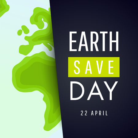 Earth day modern design. 22 April. Concept Poster With map. Vector illustrationのイラスト素材