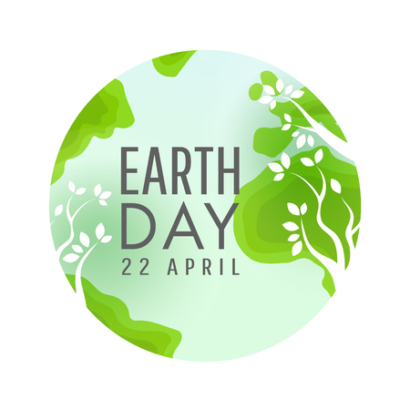 Earth day modern design. Concept Poster with planet   Vector illustrationのイラスト素材
