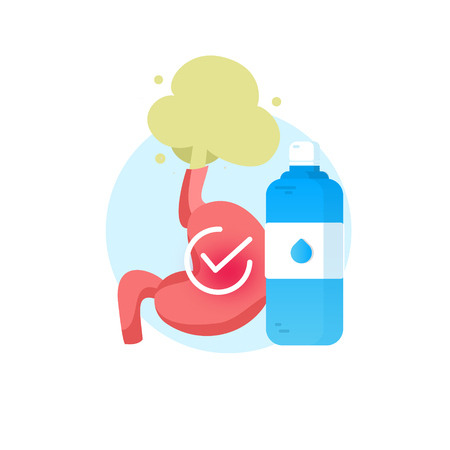 Gastroesophageal reflux disease Water fluid Vector illustration.のイラスト素材