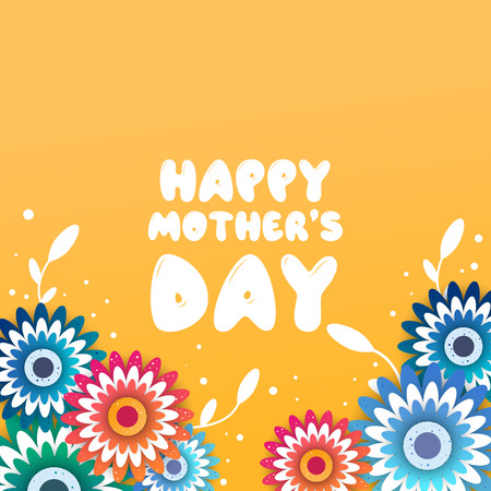 Template design poster for Mother's day with bright flowers.のイラスト素材