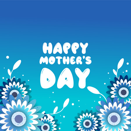 Template design poster for happy mother's day with bright flowers. Trendy Design Template. Vector illustrationのイラスト素材