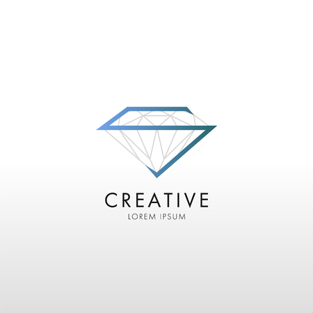 Trendy flat design crystal line logo element.  Geometric iconのイラスト素材