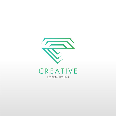 Trendy flat design crystal line logo element.  Geometric iconのイラスト素材