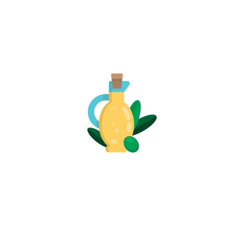 Vector Olive Oil Glass Jug Pitcher. Stock vector illustration.のイラスト素材