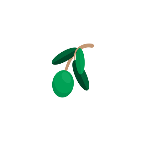 Vector illustration of  green olive. Design for olive oil, natural cosmetics, health care products.のイラスト素材