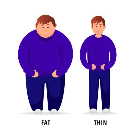 Man before and after sports.  Vector Illustrationのイラスト素材