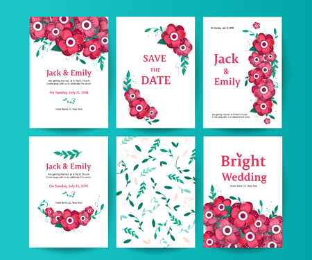 Wedding collection. Spring ornament concept. Wedding invite flyer. Wedding invite poster.のイラスト素材
