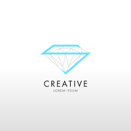 Trendy flat design crystal line logo element.  Geometric iconのイラスト素材