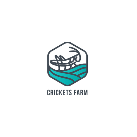 Vector grasshopper logo. Brand logo in the shape of a grasshopperのイラスト素材