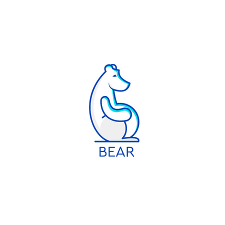 Stylized graphic polar bear logo templates.  Good for camping logo. infographics. Vector.のイラスト素材
