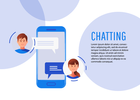 Communication,chatting.Chat messages notification on smartphone vector illustration,のイラスト素材