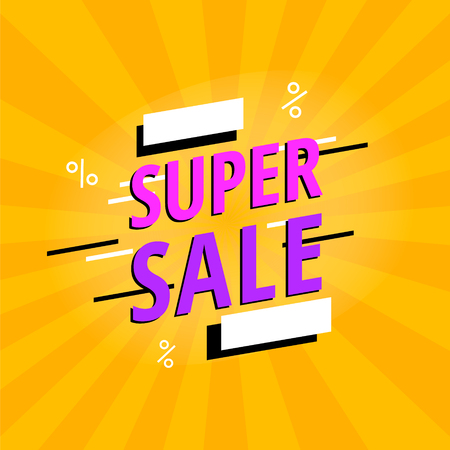 Special offer super sale banner vector illustration.のイラスト素材