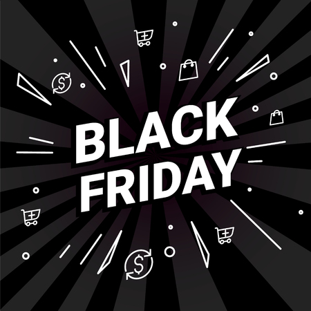 Black Friday sale inscription design template.Vector illustrationのイラスト素材