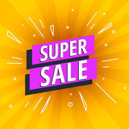 Super Sale poster, banner. Big sale, clearance. Vector illustration.のイラスト素材