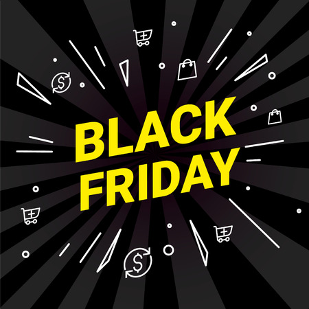 Black Friday sale inscription design template.Vector illustrationのイラスト素材