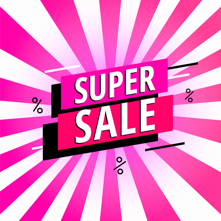 Super Sale poster, banner. Big sale, clearance. Vector illustration.のイラスト素材