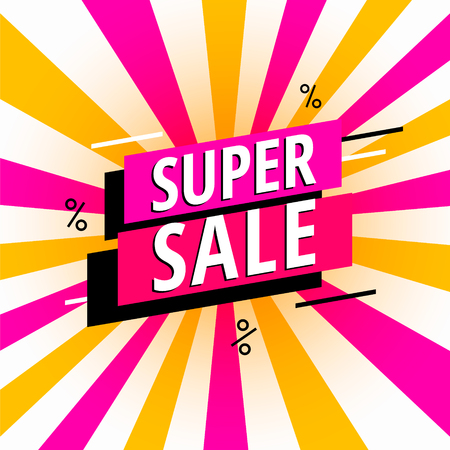 Super Sale poster, banner. Big sale, clearance. Vector illustration.のイラスト素材