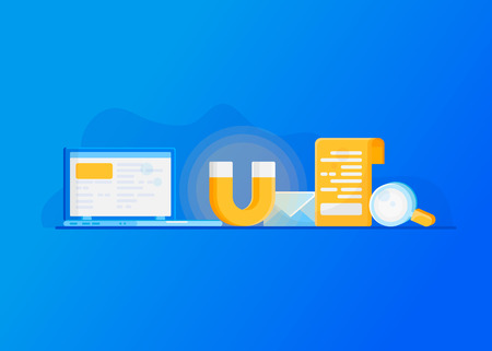 Attracting online customers. Digital inbound marketing,のイラスト素材