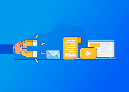 Attracting online customers. Digital inbound marketing,のイラスト素材