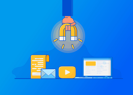 Attracting online customers. Digital inbound marketing,のイラスト素材