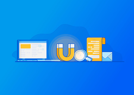 Attracting online customers. Digital inbound marketing,のイラスト素材