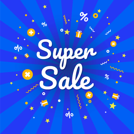 Winter  Super sale banner. Discount banner. Vector illustration.のイラスト素材
