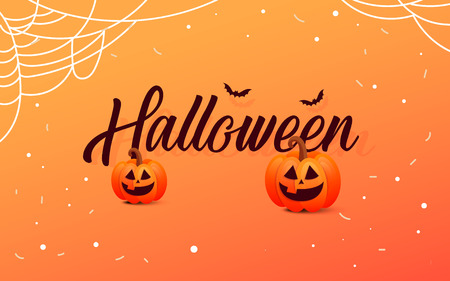 Halloween template banner.  Happy Halloween message design background.のイラスト素材