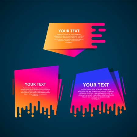 Set of colorful origami labels for your text. Vector design elements.のイラスト素材