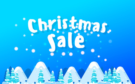 The Christmas sale. Advertising poster for the store. Christmas sale headers with pig and winter landscapeのイラスト素材