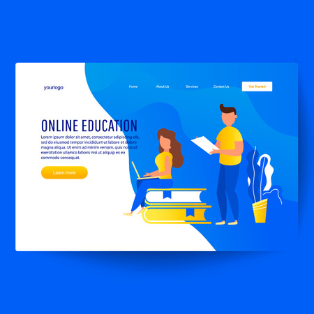Online education, concept blogging, creative writing, content managementのイラスト素材