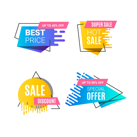 Collection of modern sale special offer end of season special offer vector illustration.のイラスト素材