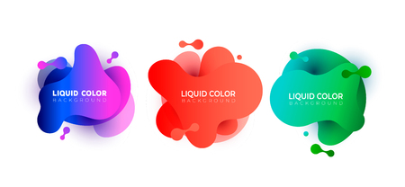 Set of plastic liquid gradient bubbles. Vector design for covers, greeting card, poster or flyers.のイラスト素材