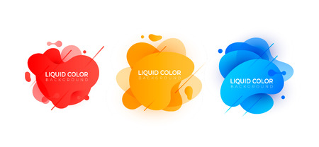 Set of plastic liquid gradient bubbles. Trendy artのイラスト素材