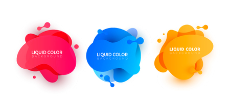 Set of plastic liquid gradient bubbles. Vector design for covers, greeting card, poster or flyers.のイラスト素材