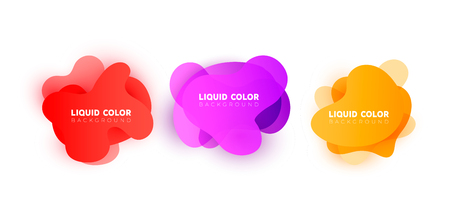 Set of plastic liquid gradient bubbles. Vector design for covers, greeting card, poster or flyers.のイラスト素材