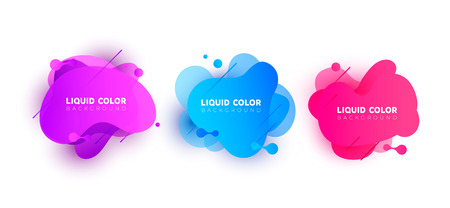 Set of plastic liquid gradient splashes. Vector design for covers, greeting card, poster or flyers.のイラスト素材