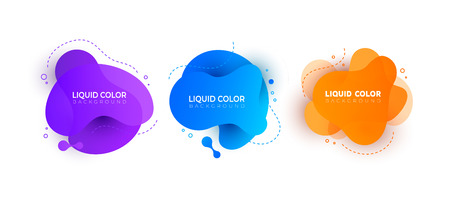 Set of minimal liquid gradient splashes. Vector design for covers, greeting card, poster or flyers.のイラスト素材