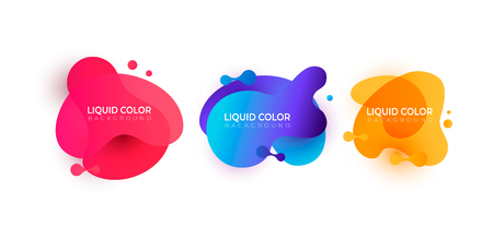 Set of future liquid gradient splashes. Vector design for covers, greeting card, poster or flyers.のイラスト素材