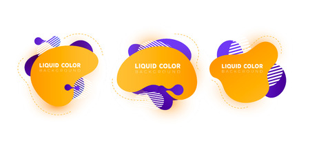 Set of minimal liquid gradient splashes. Vector design for covers, greeting card, poster or flyers.のイラスト素材