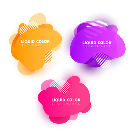 Set of wave liquid  gradient splashes. Vector design for covers, greeting card, poster or flyers.のイラスト素材