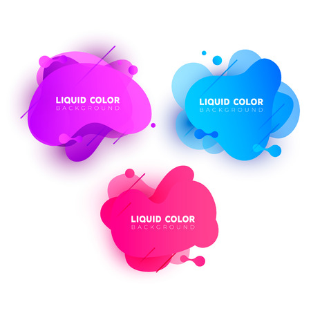 Set of wave liquid  gradient splashes. Vector design for covers, greeting card, poster or flyers.のイラスト素材