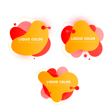 Set of wave liquid  gradient splashes. Vector design for covers, greeting card, poster or flyers.のイラスト素材