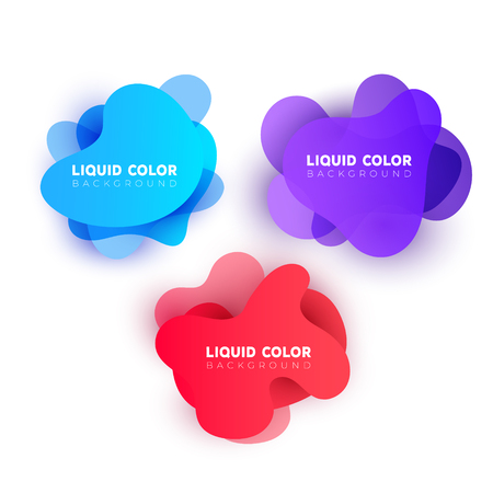 Set of wave liquid speed gradient splashes. Vector design for covers, greeting card, poster or flyers.のイラスト素材