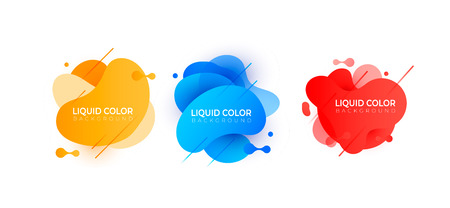 Set of plastic liquid gradient bubbles. Vector design for covers, greeting card, poster or flyers.のイラスト素材