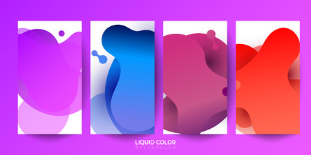 Gradient liquid gradient color abstract geometric shapes background. Design vector for design for mobileのイラスト素材