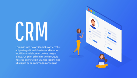 Customer relationship management concept.  Filling out resumes, hiring employeesのイラスト素材