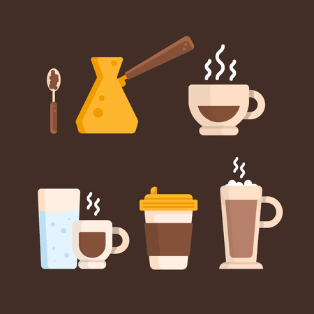 Coffee cup, water cup.  vector illustration isolated on backgroundのイラスト素材
