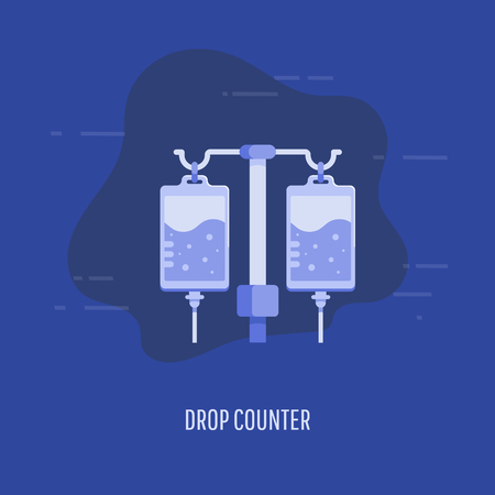 Healthcare, medical insurance and rehabilitation concept. Medical drop counter in flat style.のイラスト素材