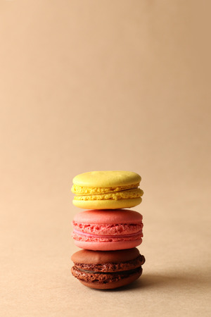 Different types of macaroons on a backgroundの写真素材